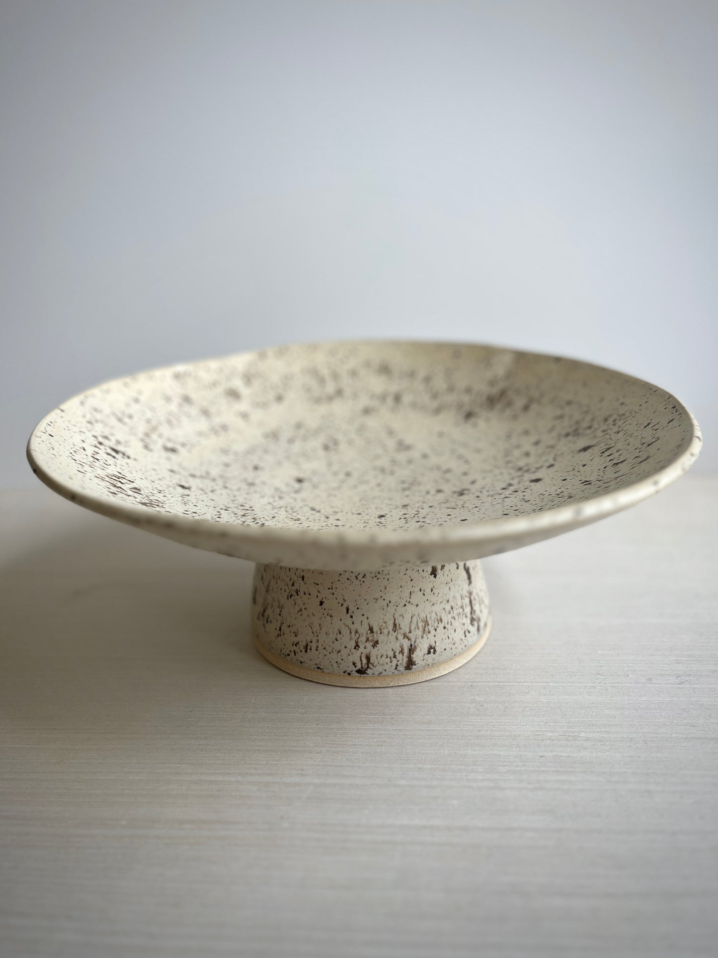 Big Brown Speckles Pedestal Bowl