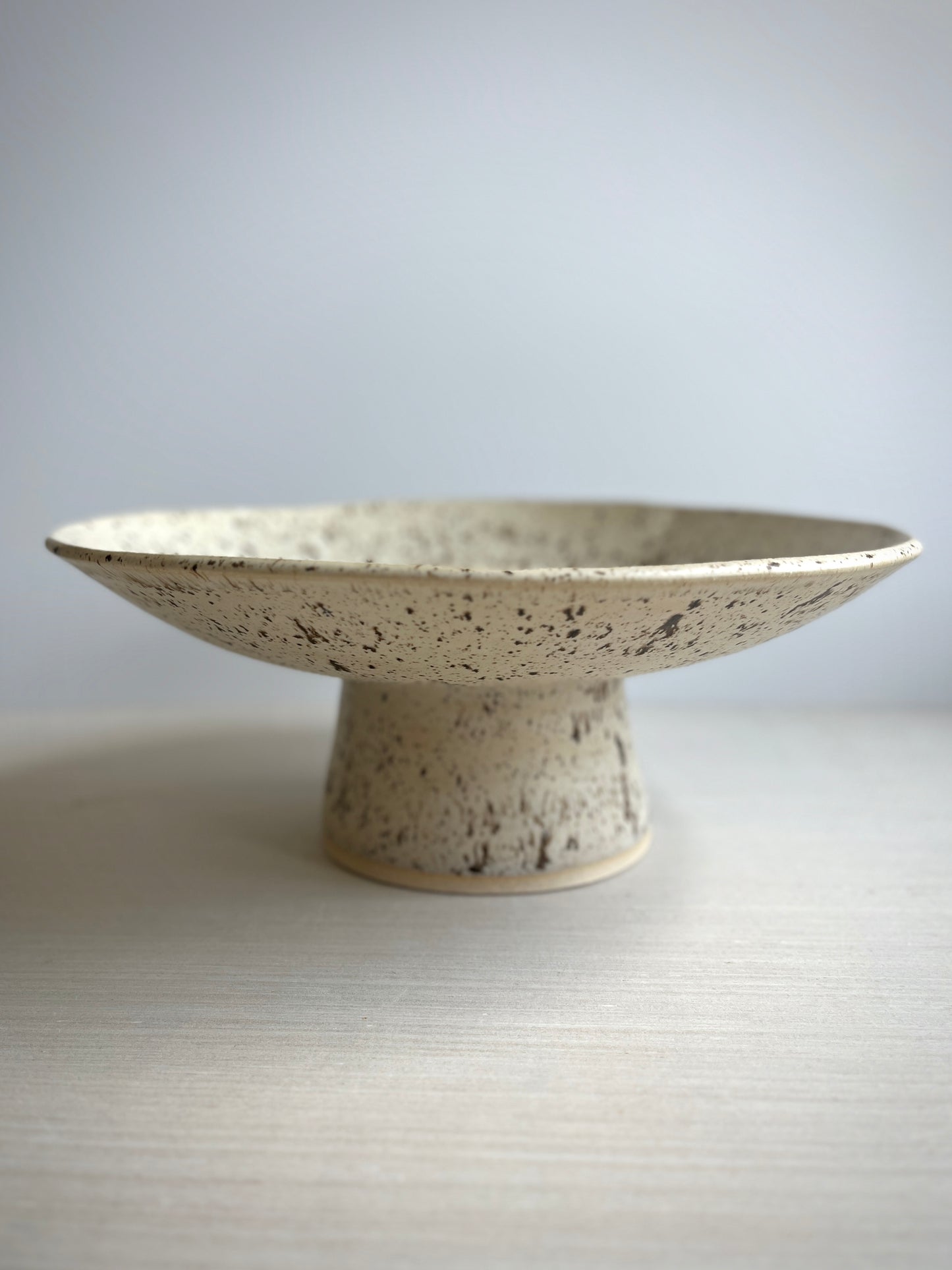 Big Brown Speckles Pedestal Bowl